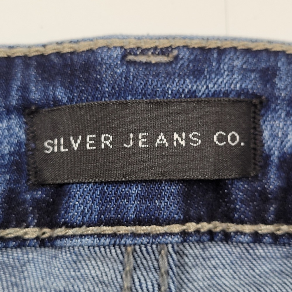 Silver Jeans Co Suki Skinny Women 18 Blue Excellent Mid Rise Distressed W93136 - Picture 7 of 10